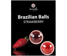 Secret Play Brazilian Massage Oil Balls Strawberry Aroma 2 pcs