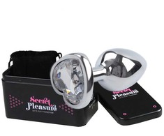 Secretplay Toys Secret Play Metal Plug Small 7cm with Clear Crystal Heart Decoration