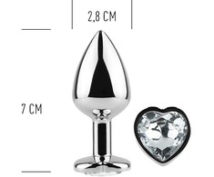 Secretplay Toys Secret Play Metal Plug Small 7cm with Clear Crystal Heart Decoration