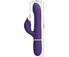 Pretty Love Flirtation PRETTY LOVE - ZALIN RABBIT VIBRUOJAMASIS PERLAI 4 IN 1 VIOLETINIS