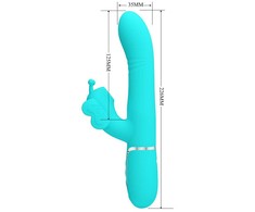 Pretty Love Flirtation Pretty Love Butterfly Aqua Žalias 4-in-1 Multi-Function Intimate Device