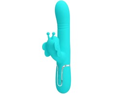 Pretty Love Flirtation Pretty Love Butterfly Aqua Žalias 4-in-1 Multi-Function Intimate Device