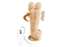 Alive dildo su vibruojančiu rotaciniu pilotu, kūno spalvos, 18 cm