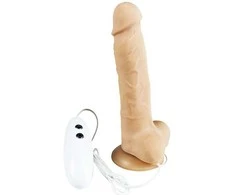 Alive dildo su vibruojančiu rotaciniu pilotu, kūno spalvos, 18 cm