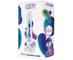 Realgoos Alive lankstus, minkštas dildo su iešmeliais „Skaidrus“