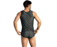 Anais Men Accesories ANAIS MEN Benito Top S - Sleeveless Fitted Classic Style, Juodas