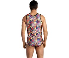 Anais Men Accesories ANAIS Men Comics Top XL - Classic Sleeveless Fitted Shirt, Comic Print