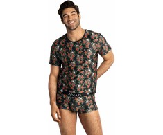 Anais Men Accesories ANAIS MEN Power T-Shirt S - Modern Rose &amp; Skull Print, Soft Modal Blend
