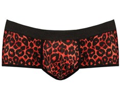 ANAIS MEN BOXER &amp; BRIEF Anais Men Tribal Brief XL Raudona Microfiber Sport Cut Animal Print