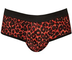 Anais Men Jock ANAIS Men TRIBAL Bikini Jockstrap XL - Raudona Microfiber, Animal Print