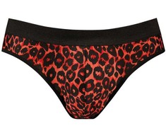 ANAIS MEN SLIP &amp; THONG ANAIS MEN Tribal Slip XL Raudona Microfiber Animal Print Briefs