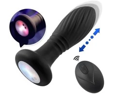 B Series Cute Lighting anal plug juodas