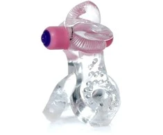 B Series Easylove Žiedas - Tongue Vibro CockRing Skaidrus