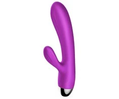 BoT B Series Fox Silikoninis vibratorius ir pulsatorius. Vibruojantis ir pulsuojantis triušio formos vibratorius su šildymo funkcija, violetinis.