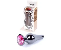 B Series Heavyfun B serijos Heavyfun Ilgas plieno užpakalinis kištukas su kristalu, 2,7 cm