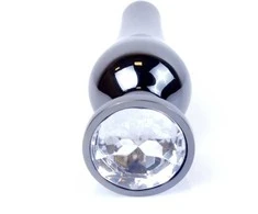 B Series Heavyfun B serijos Heavyfun Ilgas plieno užpakalinis kištukas su kristalu, 2,7 cm