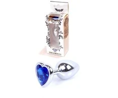 B Series Heavyfun Plug-Jewellery Sidabrinis Heart PLUG- Tamsioji Mėlyna