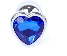 B Series Heavyfun Plug-Jewellery Sidabrinis Heart PLUG- Tamsioji Mėlyna