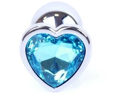 B Series Heavyfun Mėlyna Plug-Jewellery Sidabrinis Heart PLUG- Light Mėlyna