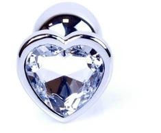B Series Heavyfun Plug-Jewellery Sidabrinis Heart PLUG- Skaidrus