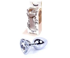 B Series Heavyfun Plug-Jewellery Sidabrinis Heart PLUG- Skaidrus