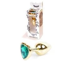 B Series Heavyfun Plug-Jewellery Gold Heart PLUG- Žalias