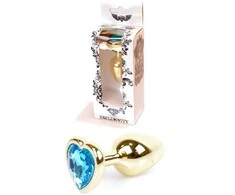 B Series Heavyfun Mėlyna Plug-Jewellery Gold Heart PLUG- Light Mėlyna
