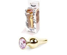 B Series Heavyfun B serija Heavyfun Plieninis analinis kištukas auksinis metalinis kristalas 9cm