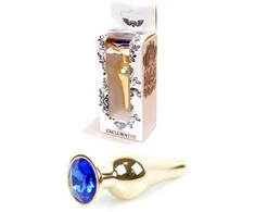 B Series Heavyfun Plug-Jewellery Gold BUTT PLUG- Tamsioji Mėlyna