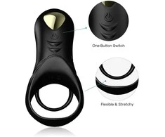 B Series Joy B serija Joy Vibruojantis erekcijos žiedas peniui, 9 režimai