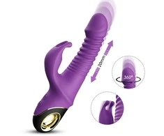 B Series Joy B serijos Joy Bunny vibratorius, pulsuojantis, 9 režimų sukimasis, 19 cm
