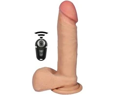 B Series Real B serijos Real Dildo su vibracijos sukimosi nuotolinio valdymo pultelis cyberskin 17cm