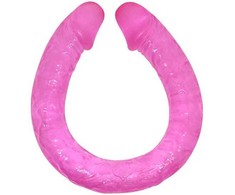 BAILE Ilga dviguba dildo rožinė lesbiečių seksui