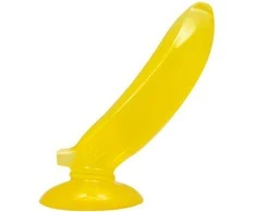 BAILE Geltonas bananų sklandžiai gelinis dildo su siurbtuku