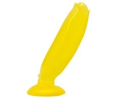 BAILE Geltonas bananų sklandžiai gelinis dildo su siurbtuku
