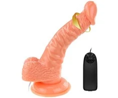 Baile Vibrators BAILE Vibruojantis styguotas tikroviškas penis su siurbtuku