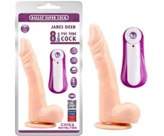 Ballsy Super Cock Realistinis teleskopinis vibratorius su siurbtuku 21cm