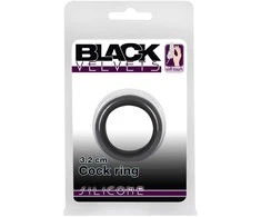 Black Velvets Juodas Velvets Gruby silikonowy pierścień erekcyjny na penisa