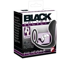 Black Velvets Juodas Velvets Ring &amp; Plug