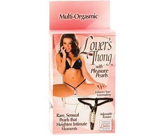 CalExotics Lovers Thong Adjustable Intimate Pearl System Juodas