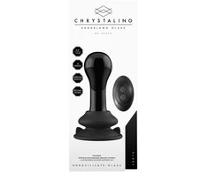 Chrystalino By Shots Shots Chrystalino Juodas Glass Intimate Massager with Suction Cup Base