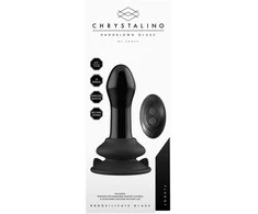 Chrystalino By Shots Pluggy – su siurbtuku ir nuotolinio valdymo pulteliu – 10 greičių – juoda