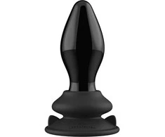 Chrystalino By Shots Chrystalino Glass analinis kamštis su vibracija ir siurbtuku