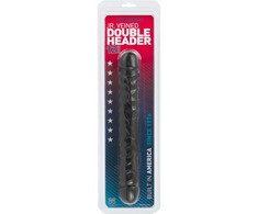 Doc Johnson Jr. Veined Double Header Flexible 12'' PVC Model - Juodas