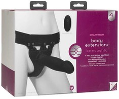 Doc Johnson Body Extensions Silicone Harness Vibrating Set, Juodas