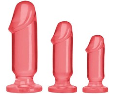 Doc Johnson Crystal Jellies Set Intimate Training 3 Sizes Clear