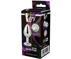Dream Toys GLEAMING LOVE Sidabrinis PLUG MEDŽIAGA