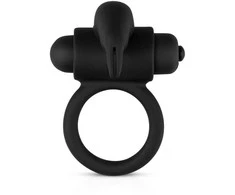 Easytoys Sway Bunny Vibrating Intimacy Ring with Removable Bullet - Juodas