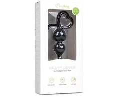 Easytoys Juodas Korek Analny Laikiklis Serce