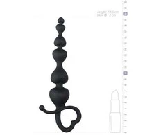 Easytoys Heart Handle Juodas Silicone Training Beads 19 cm